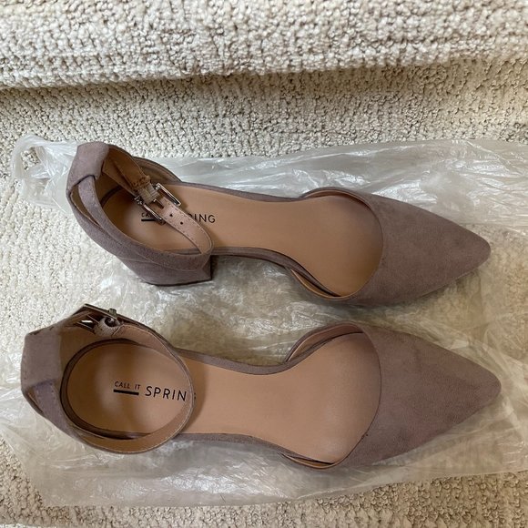 Call It Spring Taupe Block-Heeled Sandals Size 7 - Picture 2 of 8